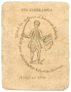 Colonial Currency, Engraved and Printed by Paul Revere, Massachusetts