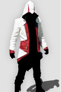 Assassin`s Creed III Conner Hoodie Red Jacket Cosplay Costume
