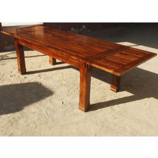 Rustic Dining Table Solid Wood Large Family Contemporary Extension