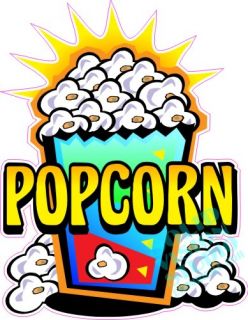 Fun New Popcorn Cart Concession Trailer Sign Decal