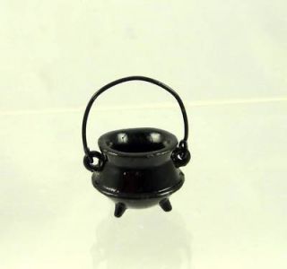 Dollhouse Miniature Half Scale Black Pot Kettle Cauldron