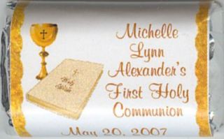 60 Gold First Holy Communion Mini Candy Wrappers