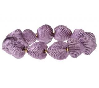 Lee Sands Colored Puffed Shell Stretch Bracelet —