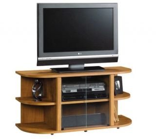 Sauder Camber Hill Collection Panel TV Stand  Sand Pear Finish 