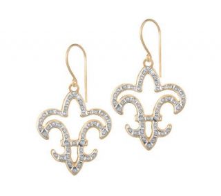 Diamond Fascination Fleur de Lis Dangle Earrings, 14K Gold —