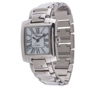 Steel by Design Mother of Pearl Square Dial Bracelet Watch —