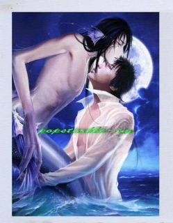 Wonderful Painting Sexy Merman with and The Male in Sea