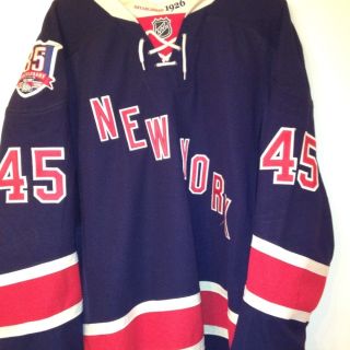 Game Used 85th Anniversary New York Rangers Kris Newberry Jersey