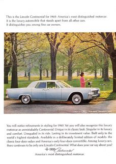 1965 Grey Silver Lincoln Continental Sedan Photo Car Ad