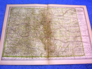 ANTIQUE MAP OF COLORADO   CONTINENTAL DIVIDE DATED 1897 NICE SEE MY