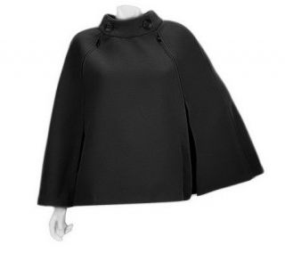 Mark of Style by Mark Zunino Cape with High Low Hem & Zipper Detail 