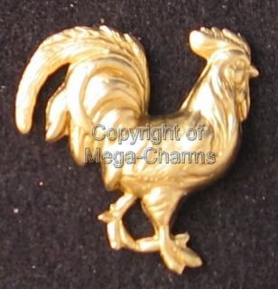 PC Raw Brass Rooster Cock Chicken Hen Finding BF074