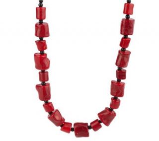 Lee Sands Freeform Shape Coral Bead 17 Adjustable Necklace —