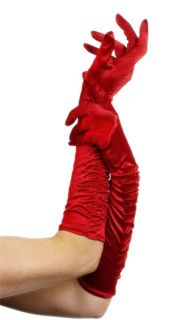 Long Red Gloves Burlesque Moulin Rouge Can Can Saloon Devil Costume
