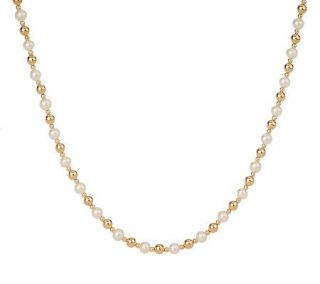 EternaGold 18 1/4 Adjusta Cultured Pearl& Bead Necklace 14K Gold