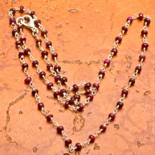 18 Royal Ruby Gemstone White Copper Necklace