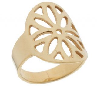 As Is Savor 14K Gold Bonded Oval Cut Out Ring —