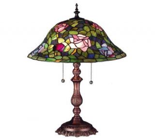 Tiffany Style 19H Rose Bush Lamp —