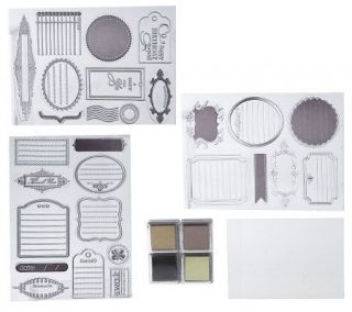 Anna Griffin 27 piece Decorative Tag Clear Stamps —