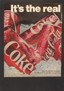 1970 Print Ad Coke Its The Real Thing Real Life Taste