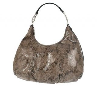 Judith Ripka Soho Python Embossed Leather Hobo Bag —