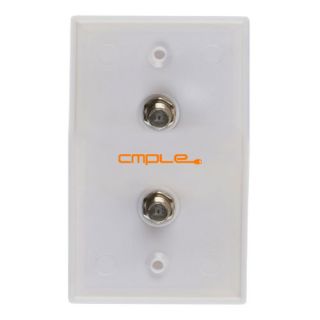Dual Coaxial F Connector Wall Plate Cable TV Satellite Coax F Type 2