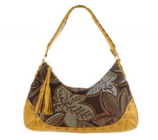 Fiore by Isabella Fiore Chesterfield Tapestry Hobo w/Leather Trim 