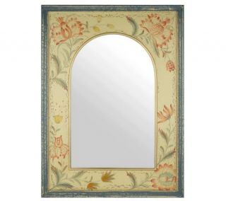 HomeReflections Floral Design Hand Painted 31.5 Arched Wall Mirror