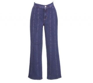 Denim & Co. Stretch Modern Waist Bootcut Jeans w/ Seam Detail