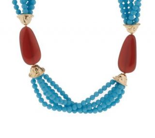 Kenneth Jay Lanes Grand Stand Bead Necklace —