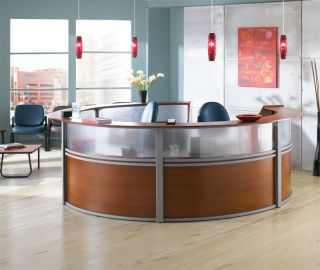 1pc Oval Round Modern Contemporary Office Reception Desk of Map R5