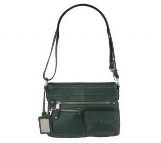 Tignanello Pebble Leather Crossbody Bag with Front Pockets —
