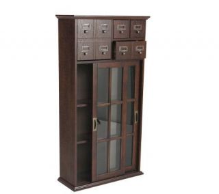 Apothecary Inspired CD/DVD Storage Cabinet   Espresso Finish