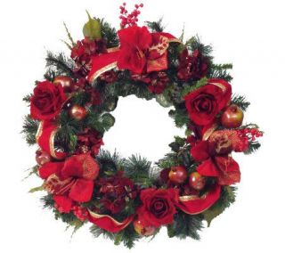24 Red Amaryllis Wreath by Valerie —