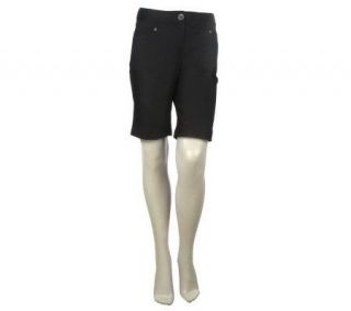 Susan Graver Cotton Sateen Bermuda Shorts with Pockets —