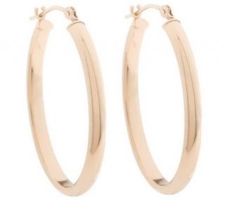 EternaGold Classic Domed Oval Hoop Earrings 14K Gold —