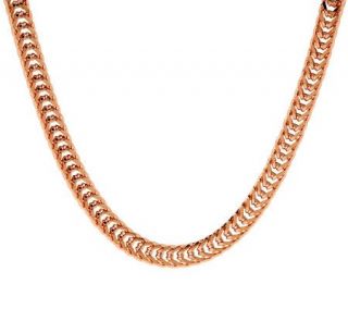 Bronzo Italia 20 Woven Rectangular Wheat Chain Necklace —