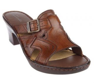 Clarks Leather Platform Sandals with Adj. Buckle —