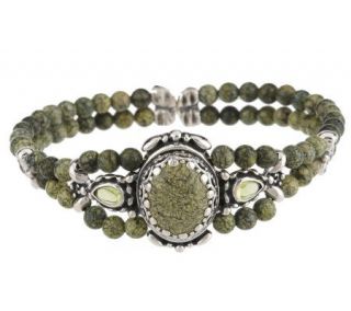 Carolyn Pollack Sterling Green Goddess Bracelet —
