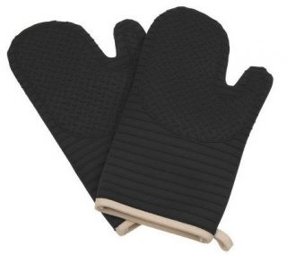 Set of 2 Silicone and Fabric Oven Gloves   K14134