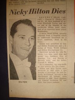 280513CR Conrad Nicky Hilton Dies Elizabeth Taylor February 6 1969