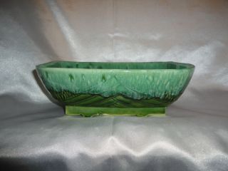 Vintage Cookson Pottery Green Drip Planter