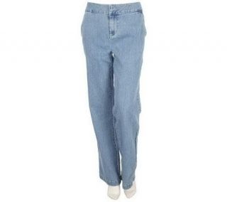 Denim & Co. Modern Waist RegularPolished Stretch Denim Trouser Jeans 