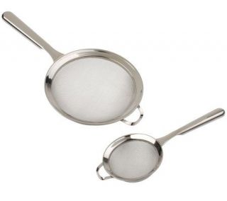 Set of 2 18/10 Stainless Steel Mesh Strainers —