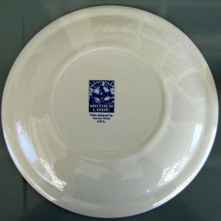 The Mother Lode Blue 1940s Collectors Plate Vernon Kilns California