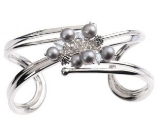 Michael Dawkins Sterling Small Cuff with Pearl and Gemstone Accents 
