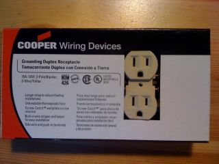 10 Cooper Wiring Devices 15A 125V 2 Pole 3 Wire Grounding Duplex