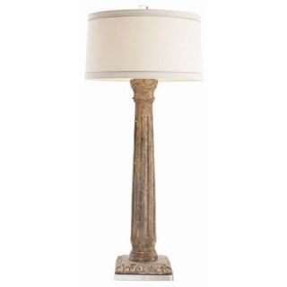 Antiqued Ivory Baroque Doric Column Table Lamp