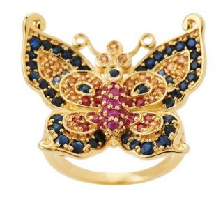 Smithsonian Paula Crevoshay 1.50 ct tw Multi gemstone Butterfly Ring 