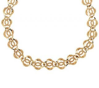 18 Bold Textured and Polished Link Necklace 14K Gold, 24.7g